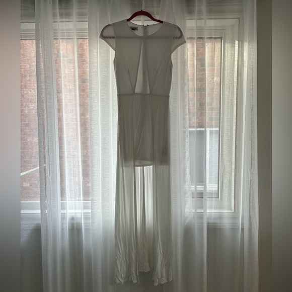 Angel Mermaid Goddess ! White Maxi Hi Lo Gown - wedding bride bridal - Picture 8 of 11